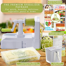 Load image into Gallery viewer, Brieftons 5-Blade Vegetable Spiralizer: Strongest-Heaviest Spiral Slicer, Best Veggie Pasta Spaghetti Maker for Low Carb/Paleo/Gluten-Free/Vegan Meals, With Extra Blade Caddy, 4 Recipe Ebooks