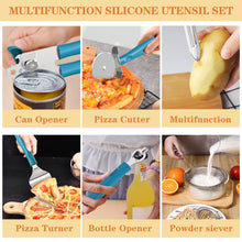 Load image into Gallery viewer, Silicone Cooking Utensil Set, Umite Chef 43 PCS Heat Resistant Kitchen Utensil Gadgets Set-Stainless Steel Handle- Kitchen Spatula Tools for Nonstick Cookware, Pots and Pans Accessories (Khaki)