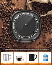 Load image into Gallery viewer, Coffee Mug Warmer, Cup Warmer for Desk with Auto Shut Off, 3 Temp Settings, Mug Warmer for Coffee, Beverage, Milk, Tea, Hot Chocolate, Coffee Warmer Plate in Your Home &amp; Office, Gift (Dark Black)