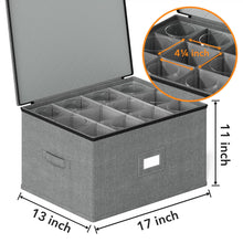 Load image into Gallery viewer, SpaceAid China Storage Containers 6 Pack, Stackable Hard Shell Quilted Cases with Soft Plate Separators, Moving Supplies Packing Boxes for Dishes, Plates, Platters, Mugs, Cups (Grey)