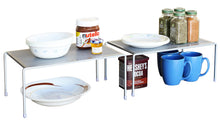 Load image into Gallery viewer, Expandable Cabinet Shelf Organizer for Kitchen Cabinet and Counter, Grey