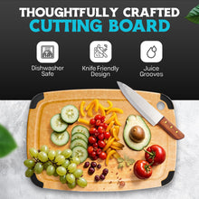 Load image into Gallery viewer, Dishwasher Safe Cutting Boards for Kitchen - 2 Piece Large Composite Wood Cutting Board Set with Non-Slip Feet and Juice Groove (14.5&quot; x 11&quot; and 11.7&quot; x 9.3&quot;) - Thin, Lightweight, Eco-Friendly