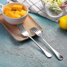 Load image into Gallery viewer, Dinner Forks and Teaspoons Bundle,16 Pcs 8&quot; Food Grade Stainless Steel Silverware Forks &amp; 16 Pcs 6.7&quot; Stainless Steel Spoons,Mirror Finish &amp; Dishwasher Safe,Use for Home,Kitchen or Restaurant