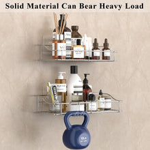 Load image into Gallery viewer, Shower Caddy Shelf Organizer Rack with Hooks, Adhesive Shower Storage for Bathroom - 2 Pack (Silver)