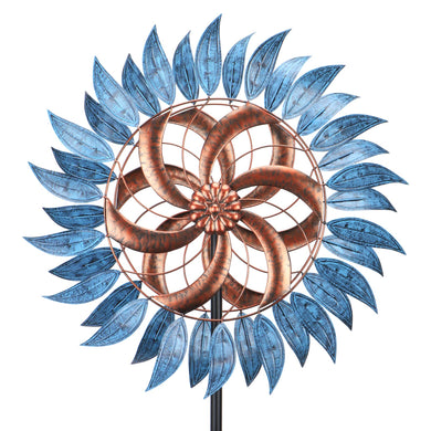 WONDER GARDEN Wind Spinner - Wind Spinners Outdoor, Outdoor Metal Windmills, 4.4 Ft Retro Brown Wind Sculptures Spinner Lawn Ornaments Wind Spinner for Yard, Lawn and Garden