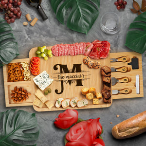Charcuterie Board Gift Set - Bamboo Cheese Board and Knife Set - Housewarming Gifts for New Home, Wedding Gifts for Couples 2025, Bridal Shower Gifts, Birthday Gifts for Women