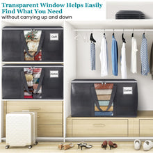 Load image into Gallery viewer, HomeHacks Extra Large Moving Bags with Visible PVC Window, Lightweight but Durable Storage Bags with Reinforced Handles, Storage Totes for Packing, Moving, Storage (93L, 6-Pack)