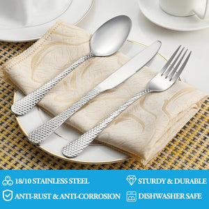 MUTNITT 30 Pcs Silverware Set Service for 6,Premium Stainless Steel Flatware Set,Mirror Polished Cutlery Utensil Sets,Durable Kitchen Eating Tableware Sets,Include Fork Knife Spoon,Dishwasher Safe