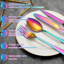 Load image into Gallery viewer, 24 Pcs Silverware Set with Steak Knives Service for 4,Stainless Steel Flatware Set,Mirror Polished Cutlery Utensil Set,Home Kitchen Eating Tableware Set,Include Fork Knife Spoon Set,Dishwasher Safe
