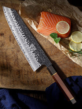 Load image into Gallery viewer, 9 Inch Kiritsuke Chef Knife, Japanese Hand Forged 9 Layers 10Cr15CoMoV High Carbon Steel Kitchen Knife, Professional Chef&#39;s Knife with Ergonomic Rosewood Handle