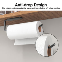 Load image into Gallery viewer, Paper Towel Holder Under Cabinet - Wall Mounted Paper Towel Holder No Drilling, Adhesive Under Cabinet Roll Holder, Black Kitchen Towel Holder, 31 x 8 x 3.5 cm, Aluminum, Black