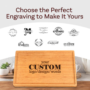 Personalized Cutting Board - Custom Bamboo Engraved Charcuterie Boards - Best Gift for Wedding, Bridal Shower, Engagement, Anniversary, Housewarming - Gift Idea for Couples, Parents, Family