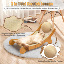 Load image into Gallery viewer, Outamateur Sisal Cat Scratcher Bed, Cat Hammock Chair, 3 in 1 Cats Scratcher Lounge, Cats Mini Beach Chair with Toy Ball, Pet Beds with Removable Sisal Pad for Indoor Small Animal, Puppy, Rabbit
