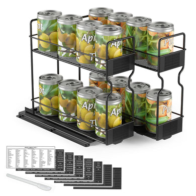 SpaceAid Pull Out Spice Rack Organizer for Cabinet, Heavy Duty Slide Out Seasoning Kitchen Organizer, Cabinet Organizer, with Labels, 5.2