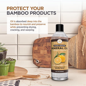 Wood Conditioner Oil to Restore Wood Cutting Boards - Food Grade Mineral Oil 12oz - Board Care, Protect & Refresh Wood, Bamboo, and Cutting Boards and Utensils