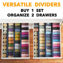 Load image into Gallery viewer, SpaceAid Bamboo Dresser Drawer Dividers 6 Pack, 4.65“ High Adjustable 12.5“-17” Drawer Organizers, Expandable Organization for Clothing, Clothes, Dressers, Natural