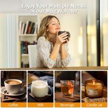 Load image into Gallery viewer, Lerat Coffee Mug Warmer &amp; Mug Set for Desk, Electric Coffee Cup Warmer with Auto Shut Off, 3 Temperature Setting Smart Cup Warmer for Heating Coffee, Milk, Beverage, Candle Jar (Black), 12oz