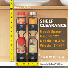 Load image into Gallery viewer, SpaceAid Pull Out Spice Rack Organizer for Cabinet, Heavy Duty Slide Out Seasoning Kitchen Organizer, Cabinet Organizer, with Labels, 5.2&quot; W x10.75 D x10 H, 2 Drawers 2-Tier