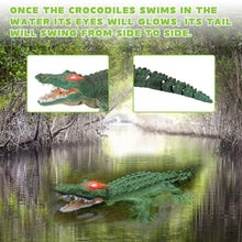 Load image into Gallery viewer, Outamateur RC Crocodile Boat,2.4GHz Alligator with Glowing Eyes,RC High Simulation Crocodile RC Boat Lake &amp; Pool Toy,USB Rechargeable Waterproof Floating Alligator Toy for Kids Aged 6+