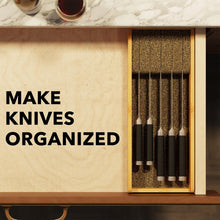 Load image into Gallery viewer, SpaceAid Knife Drawer Organizer Bamboo Insert Dock, Kitchen Steak Knives Holder Organizers Block for Drawer in Storage Organization (Small)