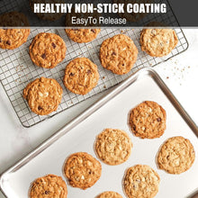 Load image into Gallery viewer, Baking Sheet Cookie Sheet Set of 2, Umite Chef Stainless Steel Baking Pans Tray Professional 16 x 12 x 1 inch, Non Toxic &amp; Healthy, Mirror Finish &amp; Rust Free, Easy Clean &amp; Dishwasher Safe