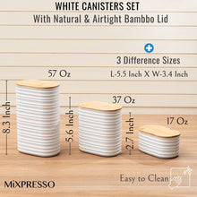 Load image into Gallery viewer, Mixpresso 3 Pcs Olive Green Canisters Sets For The Kitchen, Airtight Plastic Canister With Bamboo Lid, Coffee And Sugar Canister Set, Decorative Sugar Container, Kitchen Decor For Counter