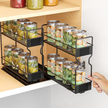 Load image into Gallery viewer, SpaceAid Pull Out Spice Rack Organizer for Cabinet, Heavy Duty Slide Out Seasoning Kitchen Organizer, Cabinet Organizer, with Labels, 5.2&quot; W x10.75 D x10 H, 2 Drawers 2-Tier