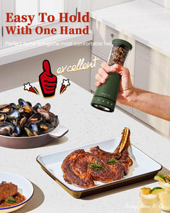 Electric Salt and Pepper Grinder, Stainless Steel Rechargeable Salt and Pepper Grinder Set with 4.5 oz Large Capacity, 1.8" Wide Mouth, Adjustable Coarseness, Ideal for Kitchen