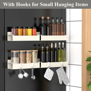4 Pack Magnetic Spice Rack Organizer for Refrigerator and Oven, Black Fridge Organizers and Storage for Kitchen