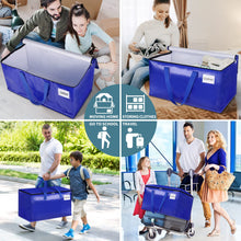 Load image into Gallery viewer, HomeHacks Moving Bags, 8-Pack Heavy Duty with Strong Zippers and Handles Collapsible Moving Supplies, Storage Totes for Packing &amp; Moving Storing 93L-8 Pack (Blue)