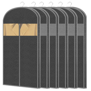 4 Pack 61'' Garment Bags for Hanging Clothes Storage, Travel, Clear Dress Bags for Gowns Long, Suit Bags for Closet Storage, Grey