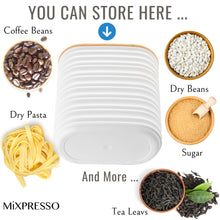 Load image into Gallery viewer, Mixpresso 3 Pcs Olive Green Canisters Sets For The Kitchen, Airtight Plastic Canister With Bamboo Lid, Coffee And Sugar Canister Set, Decorative Sugar Container, Kitchen Decor For Counter