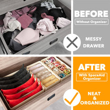 Load image into Gallery viewer, SpaceAid Drawer Organizer Clothes, 12 Pack Dresser Organizer Bins for Nursery, Closet Organization and Storage Dividers for Clothing, Baby Clothes, Underwears, Socks (Black)