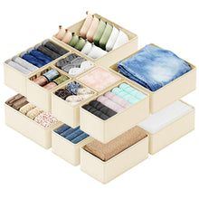 Load image into Gallery viewer, SpaceAid Drawer Organizer Clothes, 12 Pack Dresser Organizer Bins for Nursery, Closet Organization and Storage Dividers for Clothing, Baby Clothes, Underwears, Socks (Black)