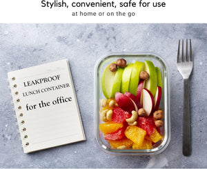 Brieftons Glass Meal Prep Containers: 5 Pack, 35 Oz with Airtight, Leakproof Snap Locking Lids, Perfect for Food Storage, Lunch & Portion Control, BPA-Free, Microwave, Oven, Freezer & Dishwasher Safe