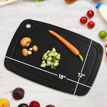 Load image into Gallery viewer, Dishwasher Safe Cutting Boards for Kitchen - Extra Large Composite Wood Cutting Board with Non-Slip Feet &amp; Juice Groove - Thin &amp; Lightweight Eco-Friendly Chopping Board (18&quot; × 12&quot;, Natural)