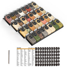 Load image into Gallery viewer, SpaceAid Spice Drawer Organizer with 28 Spice Jars, 386 Spice Labels, 4 Tier Seasoning Rack Tray Insert for Kitchen Drawers, 13&quot; Wide x 17.5&quot; Deep