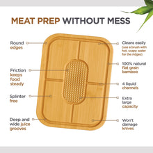 Load image into Gallery viewer, Wood Cutting Board - 3 Piece Bamboo Cutting Board Set, Wooden Cutting Boards for Kitchen with Deep Juice Groove, Side Handles - Wood Chopping Boards for Meal Prep, Meat, Vegetables, Cheese Charcuterie