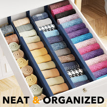 Load image into Gallery viewer, SpaceAid Bamboo Dresser Drawer Dividers 6 Pack, 4.65“ High Adjustable 12.5“-17” Drawer Organizers, Expandable Organization for Clothing, Clothes, Dressers, Natural