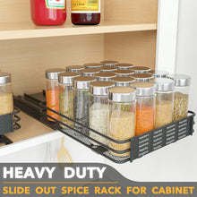 Load image into Gallery viewer, SpaceAid Pull Out Spice Rack Organizer for Cabinet, Heavy Duty Slide Out Seasoning Kitchen Organizer, Cabinet Organizer, with Labels, 4.5&quot; W x10.75 D x8.5 H, 1 Drawer 2-Tier