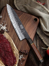 Load image into Gallery viewer, 9 Inch Kiritsuke Chef Knife, Japanese Hand Forged 9 Layers 10Cr15CoMoV High Carbon Steel Kitchen Knife, Professional Chef&#39;s Knife with Ergonomic Rosewood Handle