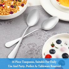 Load image into Gallery viewer, Teaspoon Set,16 Piece 6.7&quot; Spoons Silverware, Premium Food Grade Stainless Steel Tea Spoons, Durable Small Spoon, Good Teaspoons, Kitchen Dessert Spoon Set, Mirror Finish &amp; Dishwasher Safe