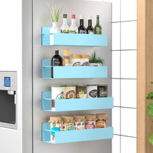 Load image into Gallery viewer, Metal 4 Pack Magnetic Spice Storage Rack Organizer for Refrigerator and Oven, Black Fridge Organizers and Storage