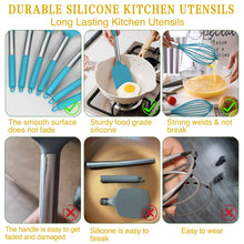 Load image into Gallery viewer, Silicone Cooking Utensil Set, Umite Chef 15pcs Silicone Cooking Kitchen Utensils Set, Non-stick - Best Kitchen Cookware with Stainless Steel Handle - Black