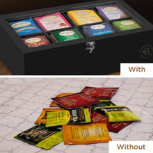 Load image into Gallery viewer, Bamboo Tea Bag Organizer Storage Box with Drawer &amp; Acrylic Window - Magnetic Lid Keeps Contents Fresh - Ideal Mothers Day Gifts for Mom - Gift Caddy (Tea Not Included)