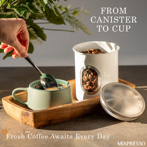 Mixpresso 3 Piece Black Canisters Sets For The Kitchen, Jars With See Window, Airtight Coffee Container Tea Organizer & Sugar Canister, Kitchen Canisters Set of 3 Black Kitchen Décor
