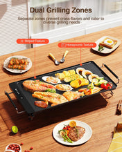 Load image into Gallery viewer, Electric Griddle with Removable Touch Panel, IPX9 Waterproof, Dishwasher-Safe, 1300W Fast Heating in 10S, 18x10&quot; Die-Cast Nonstick Plate, Foldable Design for Family Use (4–8 People)