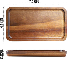 Load image into Gallery viewer, YellRin Wood Serving Trays Set of 4 Wooden Serving Platters for Home Decor, Cheese, Fruit, Vegetables, Charcuterie, Appetizer Serving Tray