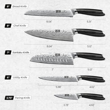 Load image into Gallery viewer, 5 Pieces Knife Set, Professional Powder Steel Chef Knife Set, Ultra Sharp Japanese Kitchen Knives Set with Ergonomic Pakkawood Handle
