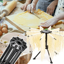 Load image into Gallery viewer, Collapsible Pasta Drying Rack - Spaghetti Noodle Drying Rack with 10 Bar Handles White